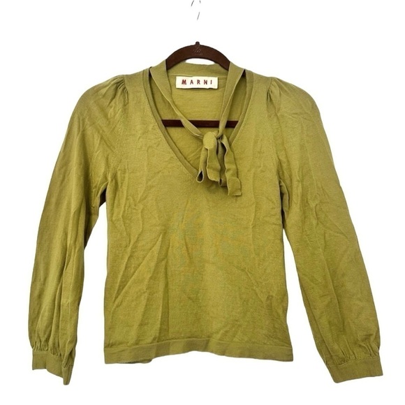 Marni Tie Neck Cashmere Sweater Size 38 Womens